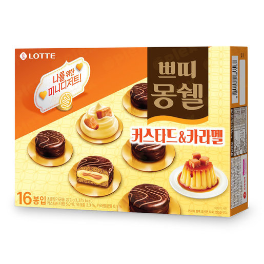 韓國Lotte｜韓國夢雪朱古力批（牛油蛋糕味/焦糖味）272G 17g*16件裝